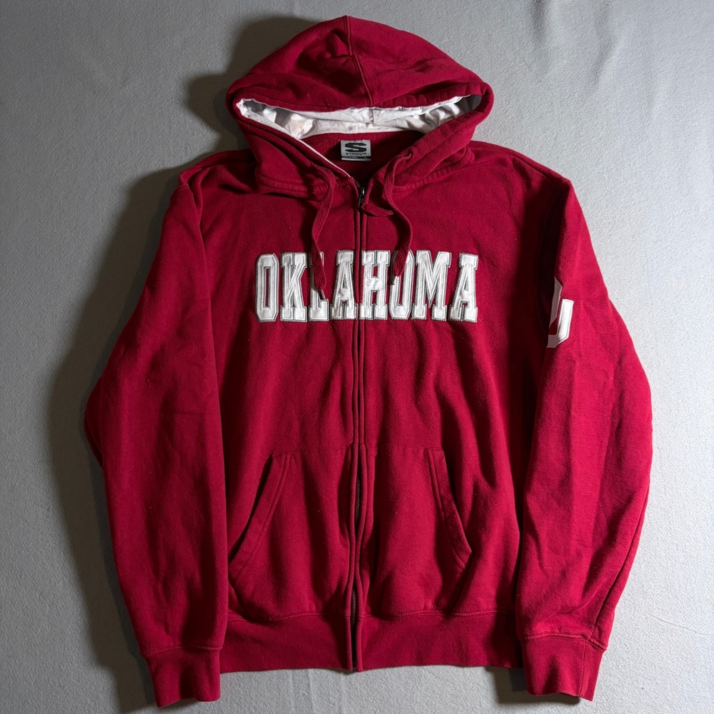 Stadium Athletics Oklahoma Sooners Full Zip Hoodie Red Women Large NCAA OU